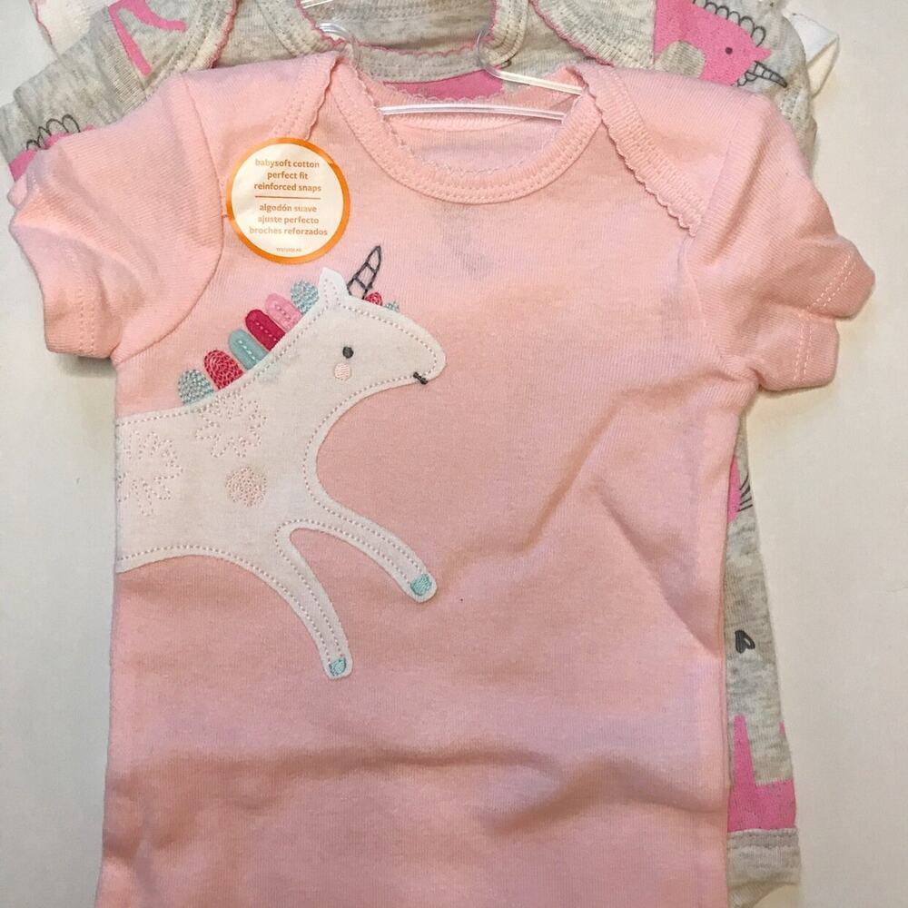 NWT Carter's Set of 3 Unicorn Onesies 3M - Picture 5 of 5